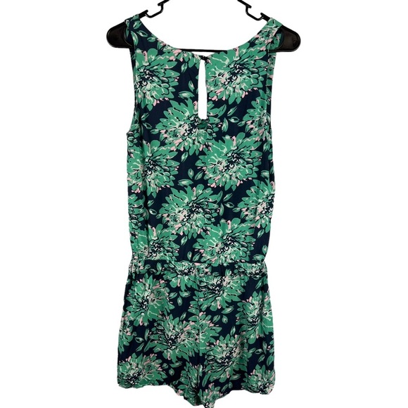 Splendid Mediterranean Blossom V Neck Romper Size XS Mint Floral Print Casual - Picture 7 of 8